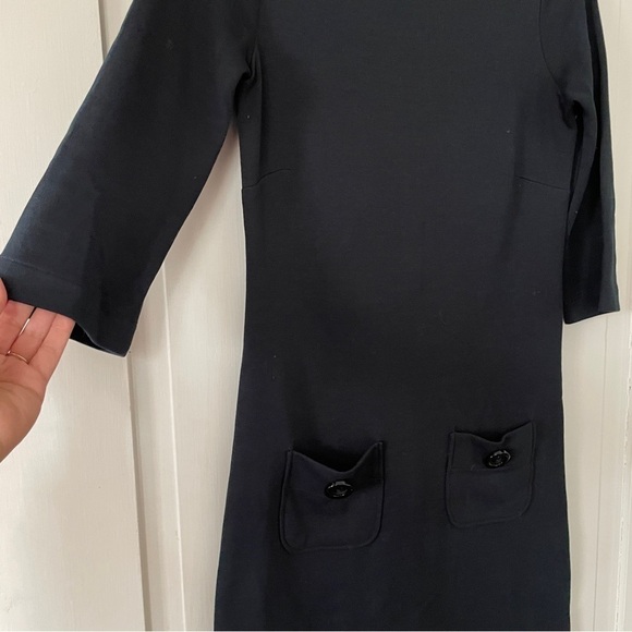 Boden Navy Blue 3/4 Sleeve Dress with Front Pockets - Picture 8 of 9